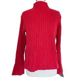 Fisherman Out Of Ireland Sweater Size XL Womens Cashmere Wool Wine Red Rib Knit